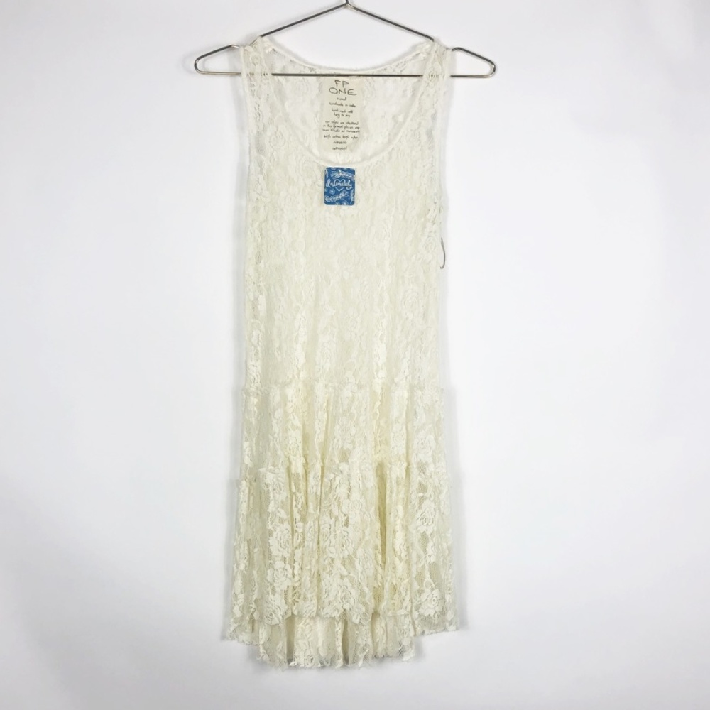NWT Free People Intimately Ivory Sheer Lace Dress
